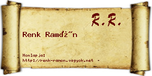 Renk Ramón névjegykártya
